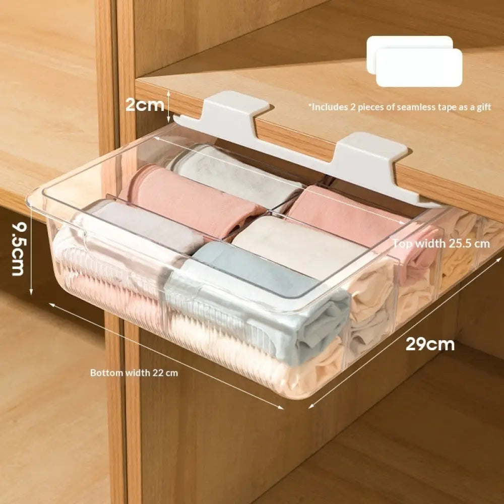 Transparent Underwear Panties And Socks Organizer Drawer Box - 10 Grids / Transparent - Drawer Organiser Set