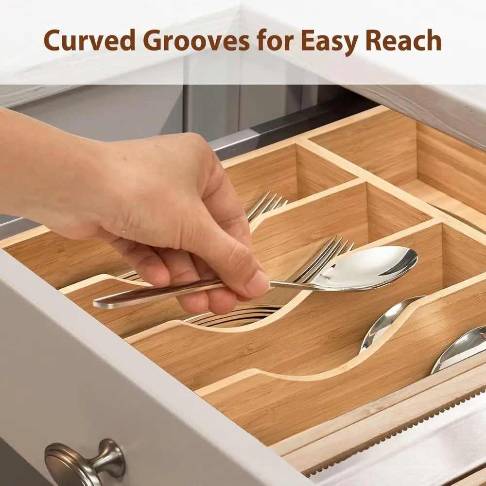 Wooden Minimalist Home Kitchen Drawer Organizer Box - Wood Color - Drawer Organiser Set
