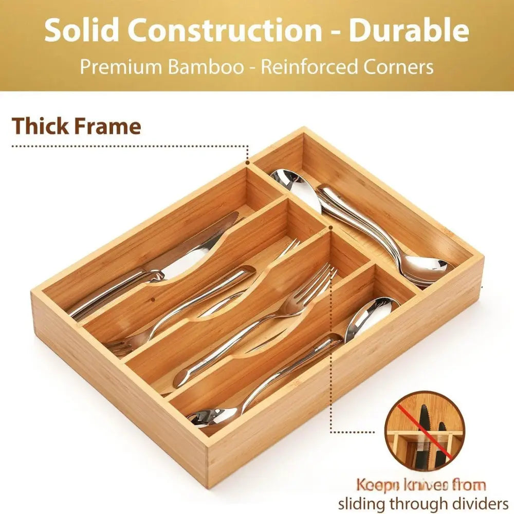 Wooden Minimalist Home Kitchen Drawer Organizer Box - Wood Color - Drawer Organiser Set