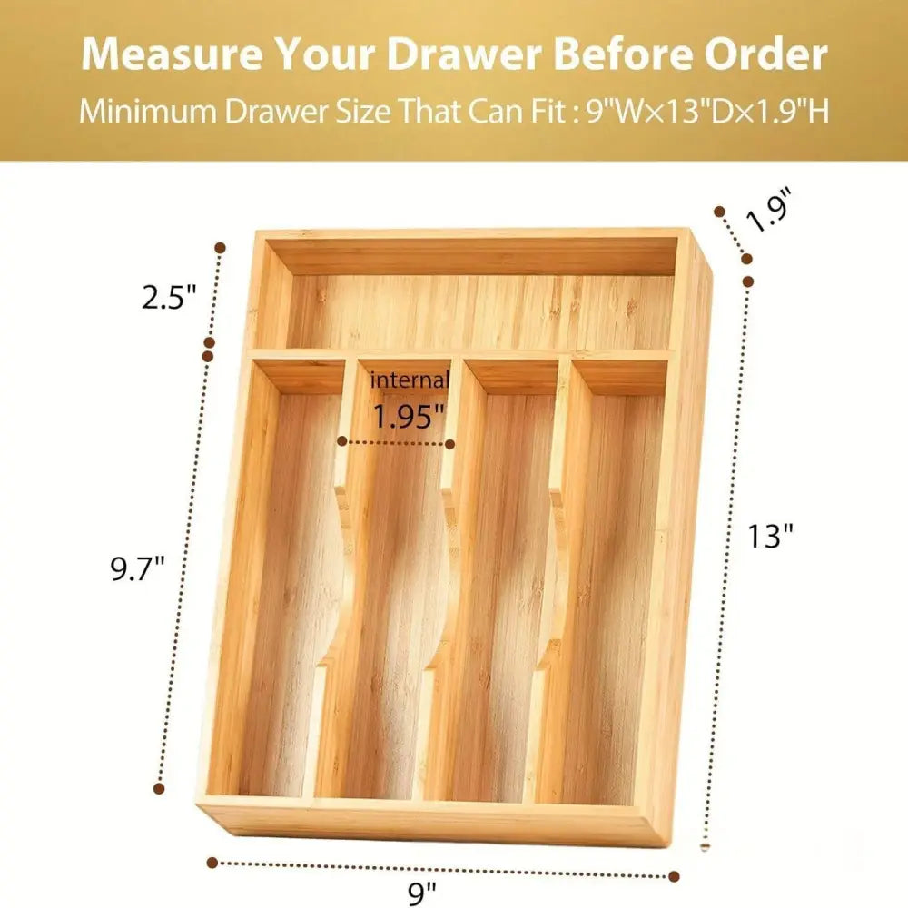 Wooden Minimalist Home Kitchen Drawer Organizer Box - Wood Color - Drawer Organiser Set